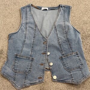 Denim Button-Up Vest